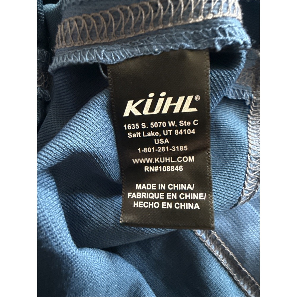 Kuhl Mens Shadow Performance Polo‎ Shirt Blue XLarge Short Sleeve Quarter Zip - Picture 9 of 10
